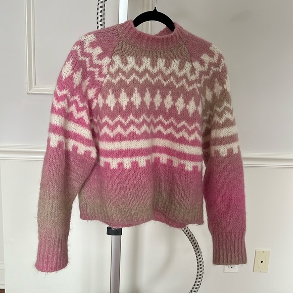 Sandro pink fair isle sweater - Picture 2 of 12